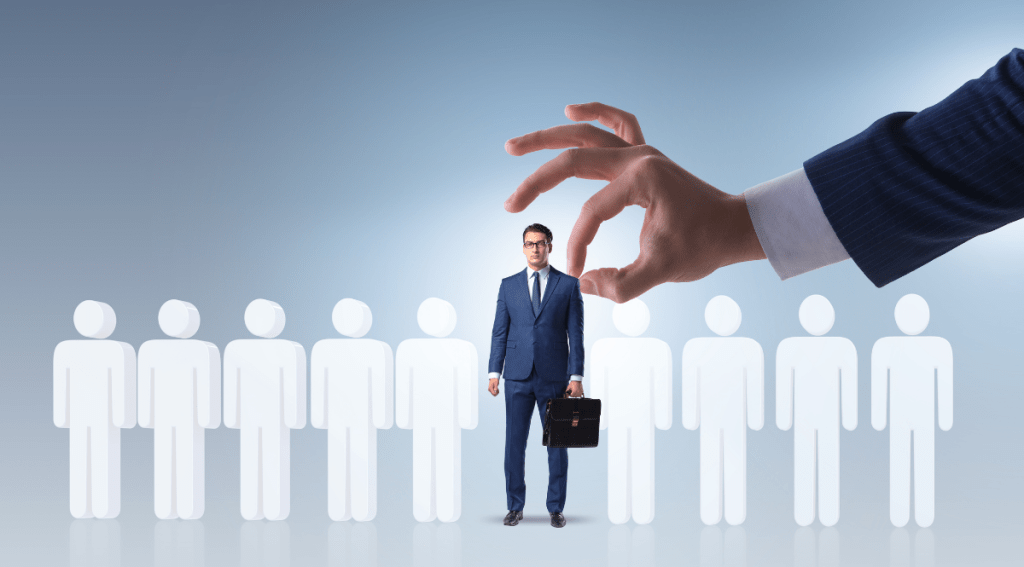 Rappresentazione del processo di recruitment e assunzione con candidato scelto